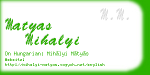 matyas mihalyi business card
